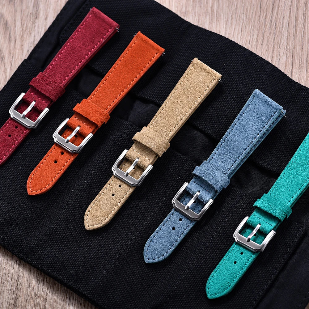 NATOBELT 18–22mm Classic Suede Leather Watch Strap – Vintage Quick Release Band