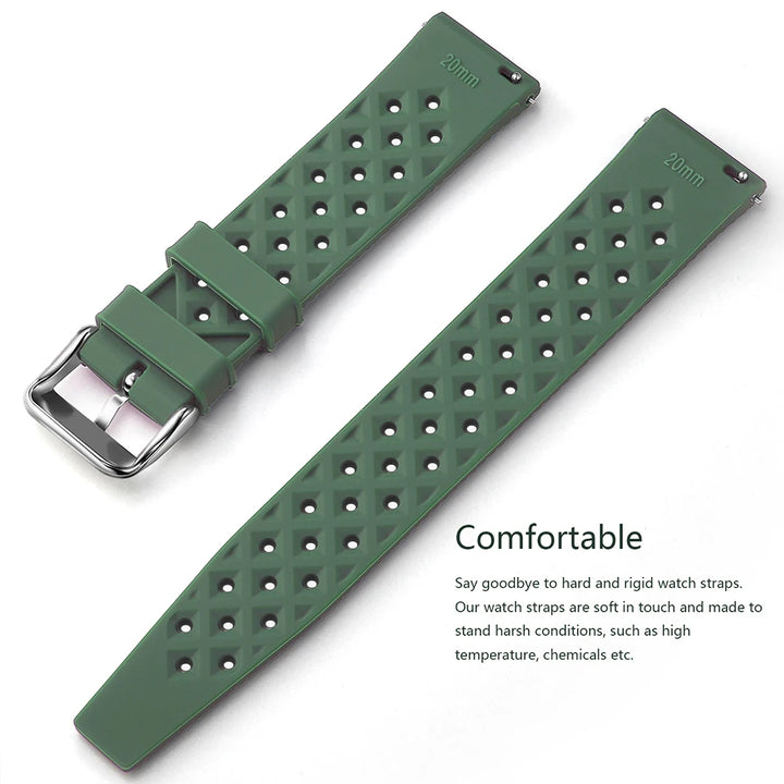 Tropical Silicone Watch Band 18–22mm (Quick Release)