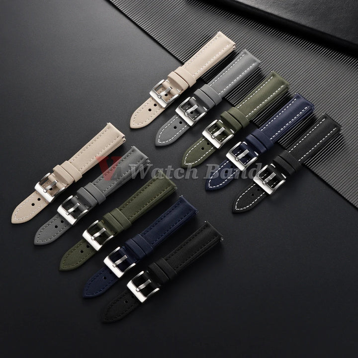 Waterproof Sailcloth Watch Band Premium Sailcloth Strap 18mm 19mm 21mm Durable Nylon Quick Release Bracelet 20mm 22mm Wristbelt