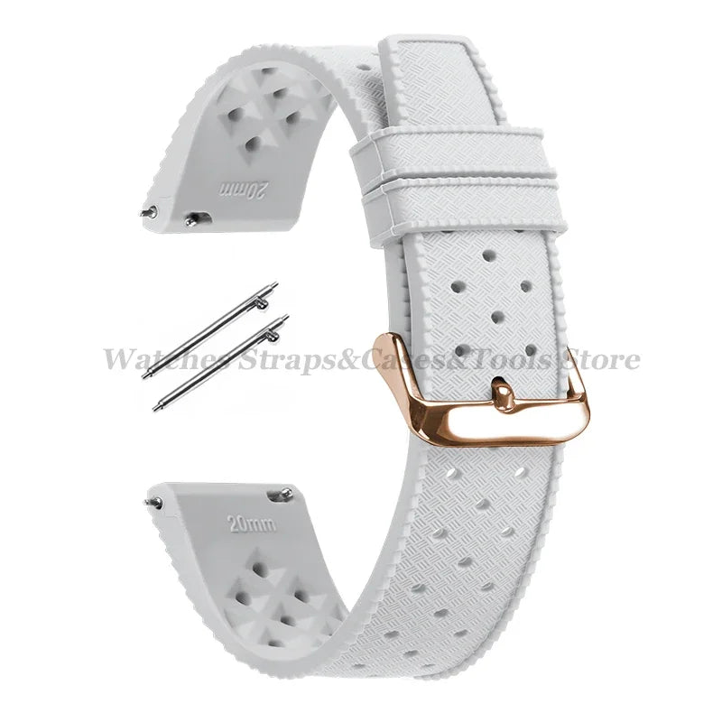 Tropic Silicone Watch Strap 18/20mm 22mm for Seiko for Fossil for Oris Wrist Band Quick Release Soft Rubber Bracelet Replacement