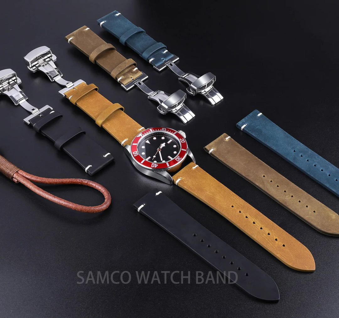 Vintage Top-Grain Leather Watch Strap (18–24mm)