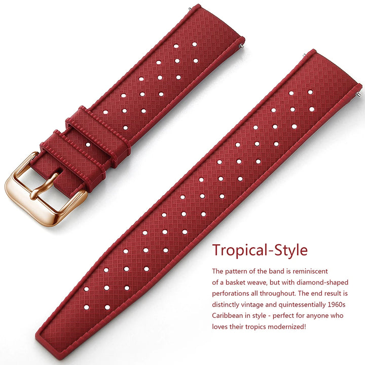 Tropical Silicone Watch Band 18–22mm (Quick Release)