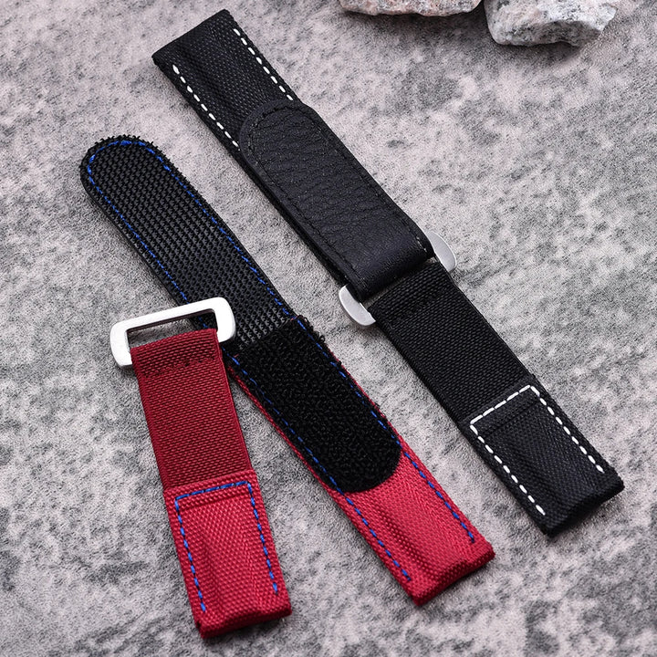 Nylon Strap 20mm Hook and Loop Fastener Watch Band Military Nylon Wristbelt Leather Bracelet for Omega Seiko Tudor MenWomen Belt