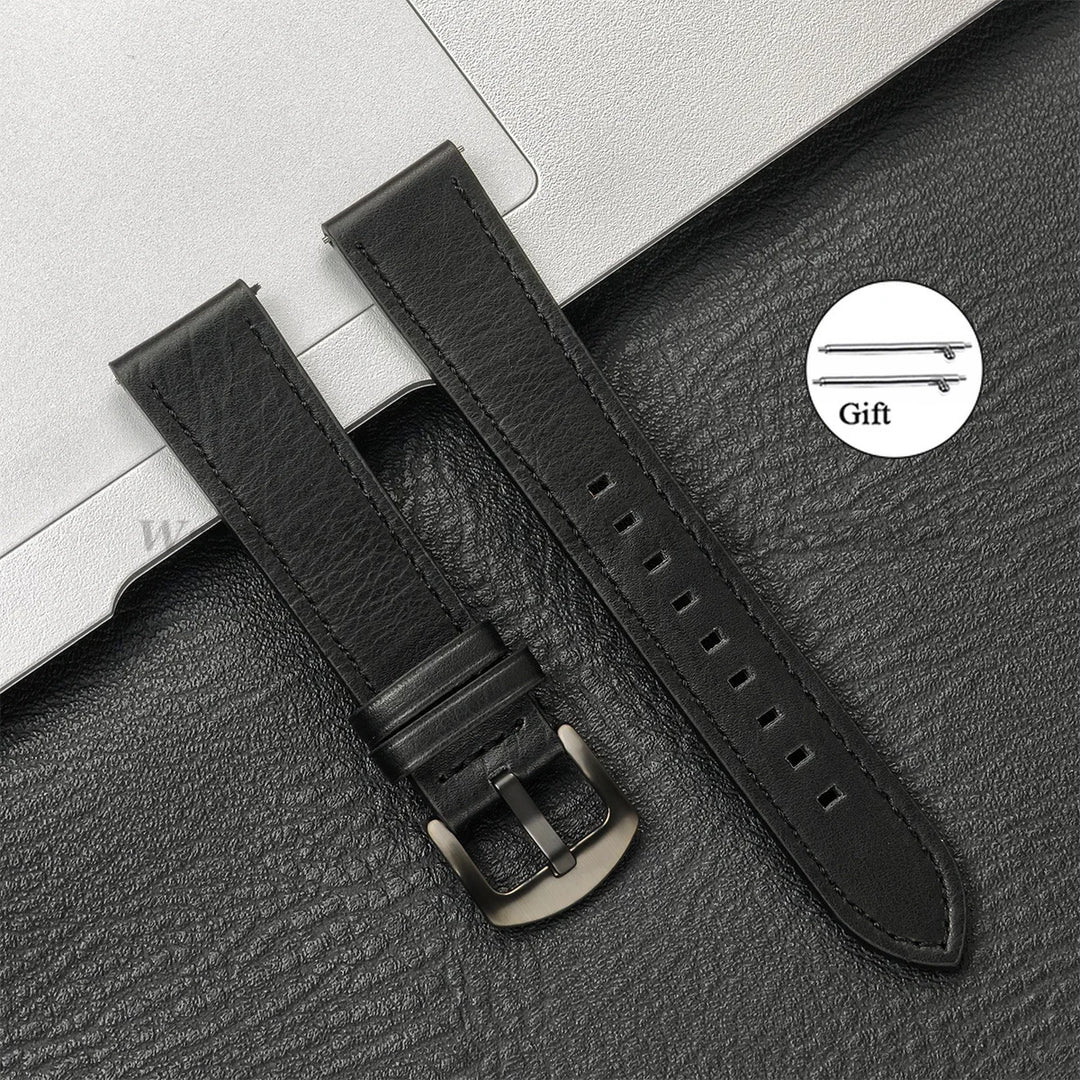 Leather Strap for Samsung Galaxy & Huawei Watches – Vintage Brown (20/22mm)