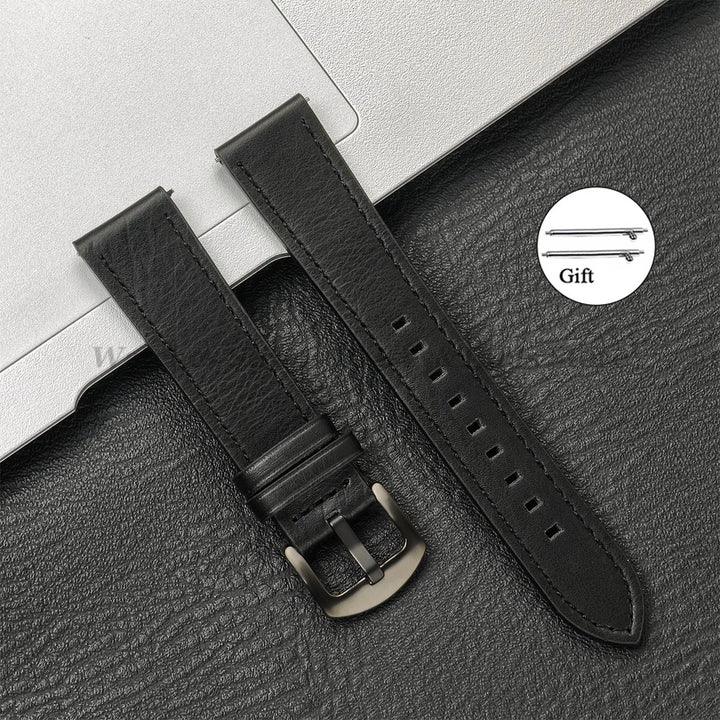 Leather Strap for Samsung Galaxy & Huawei Watches – Vintage Brown (20/22mm)