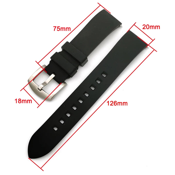 Silicone Watchband for Rolex Water Ghost 18mm 19mm 20mm 21mm 22mm 24mm Watrproof Strap Watch Accessories Rubber Bracelet