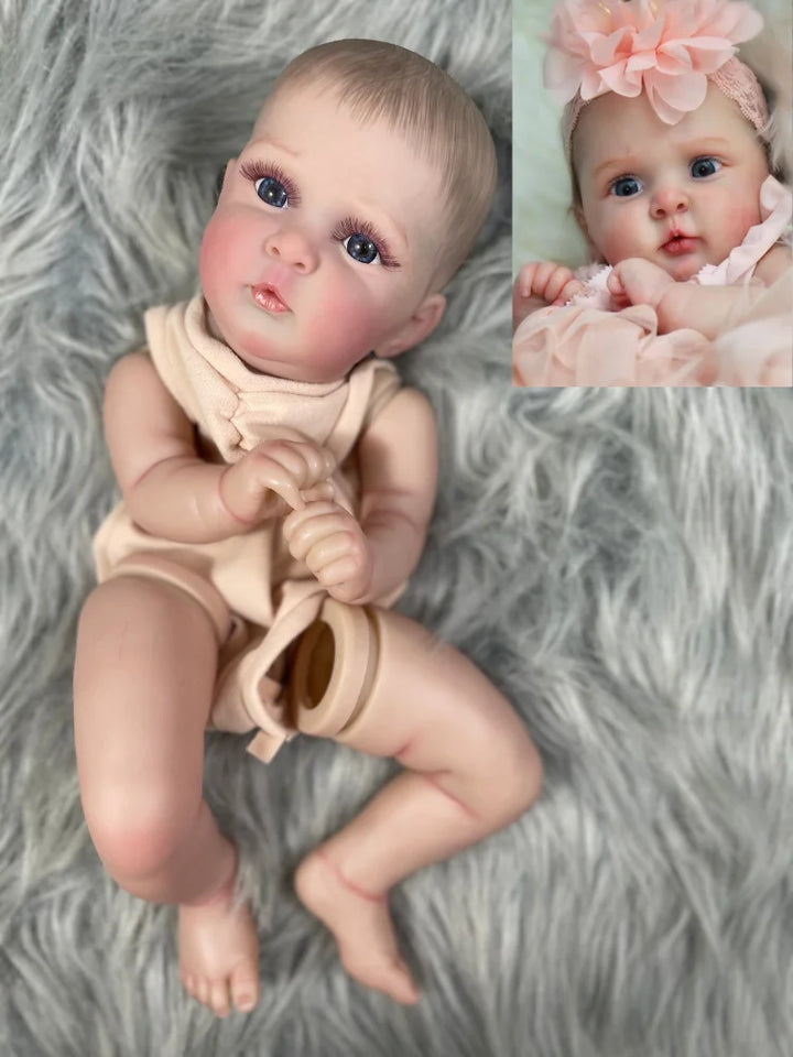 18″ Painted Jocy Reborn Doll Kit – High‑Quality Vinyl Parts with Cloth Body & Eyelashes