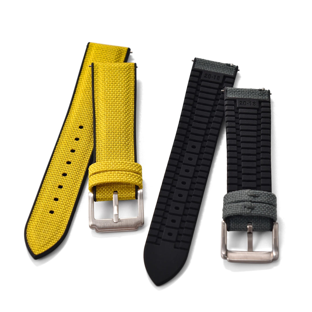 Quality Sailcloth Watch Strap18/19/ 20/21/22mm Silicone Rubber Watchband Nylon Qucik Release Fabric Bracelet Universal Wristbelt