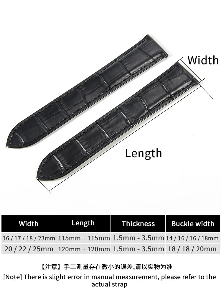 Genuine Leather Cartier Tank Solo Watch Strap 17–25mm (Brown & Black,