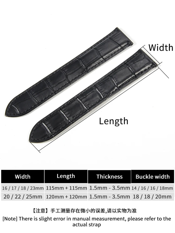 Genuine Leather Cartier Tank Solo Watch Strap 17–25mm (Brown & Black,
