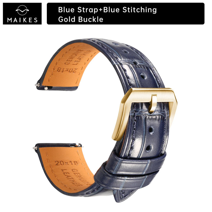 MAIKES Calf Leather Watch Strap Quick Release Bracelet For Longines Omega IWC Watchbands 20mm 21mm 22mm Watch Band