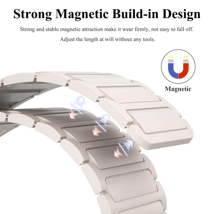Magnetic Silicone Strap for Samsung Galaxy Watch – 40/44/45mm, No Gaps