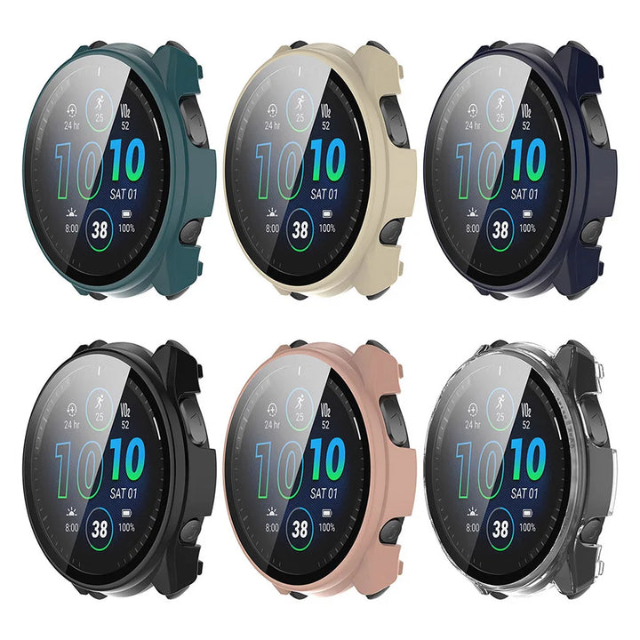 PC & Tempered Glass Protective Case for Garmin Forerunner 255/255S/965
