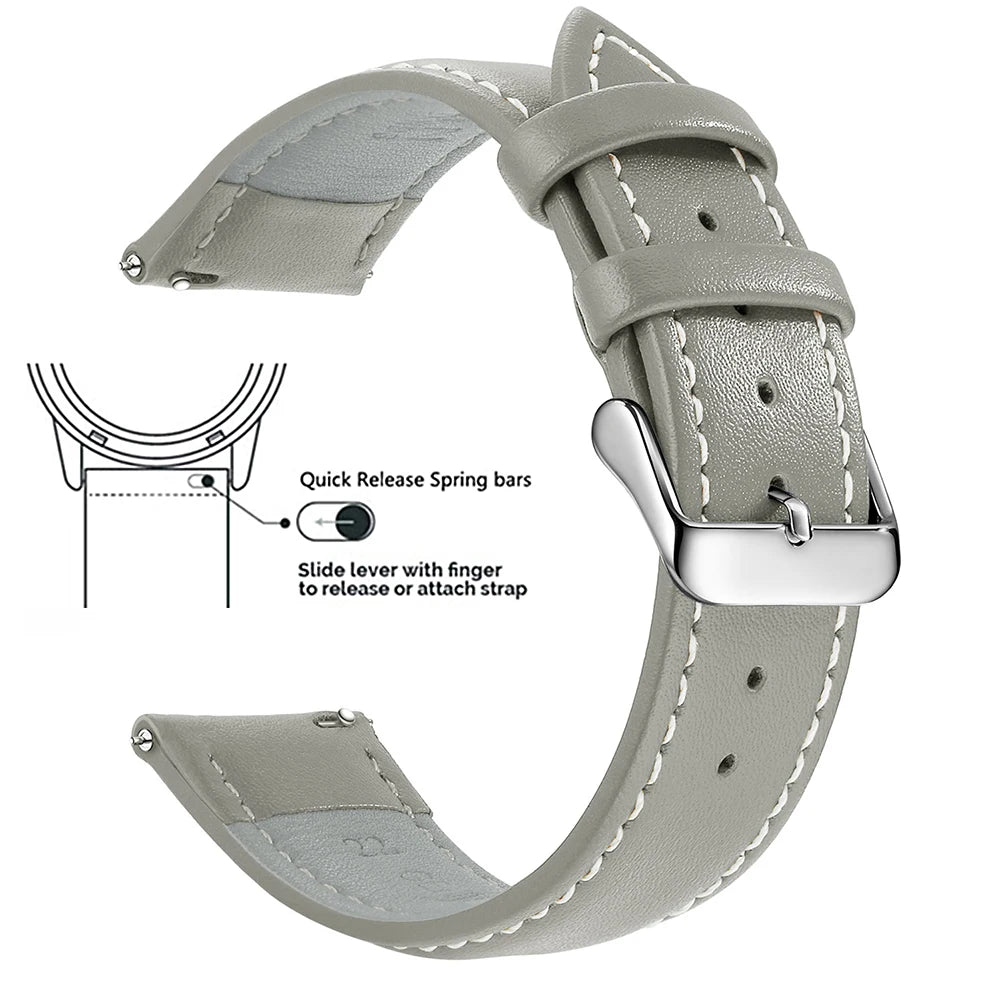 Samco Genuine Leather Watch Band 18–22mm (Quick Release)