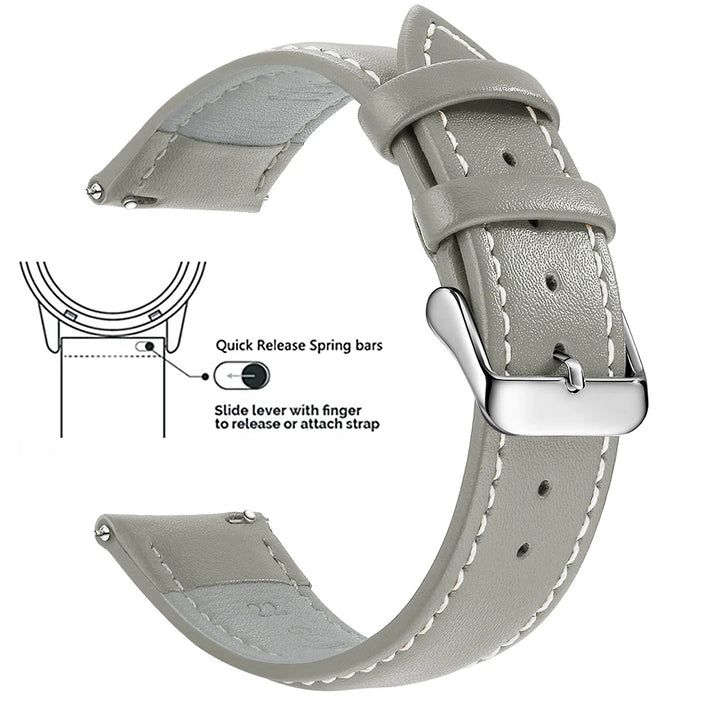 Samco Genuine Leather Watch Band 18–22mm (Quick Release)