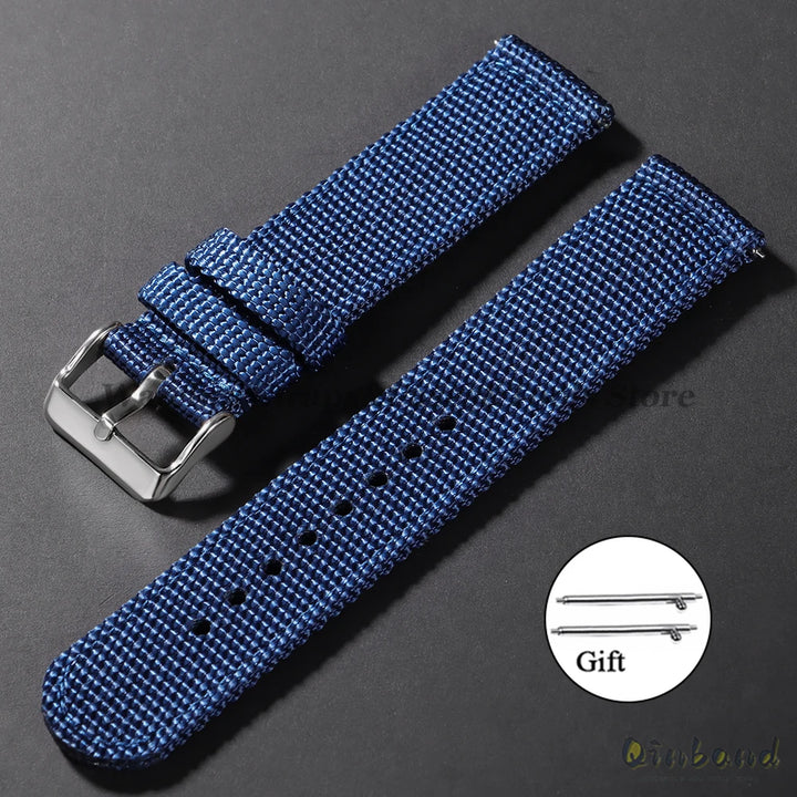 18mm 20mm 22mm 24mm Nylon Canvas Watchband Strap Woven Soft Belt for Omega Bracelet for Men Women Sport Quick Release Wrist Band