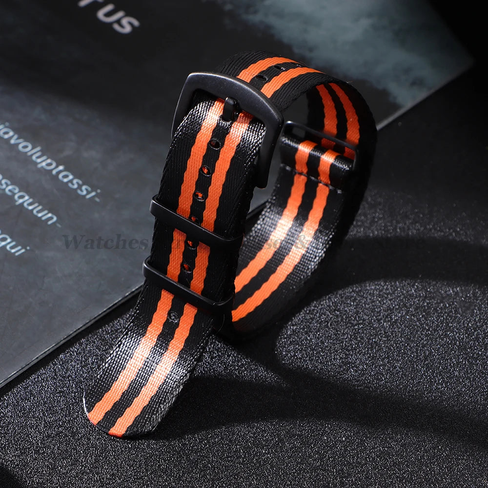 Premium Nylon Watch Strap 20/22mm (Black Buckle)