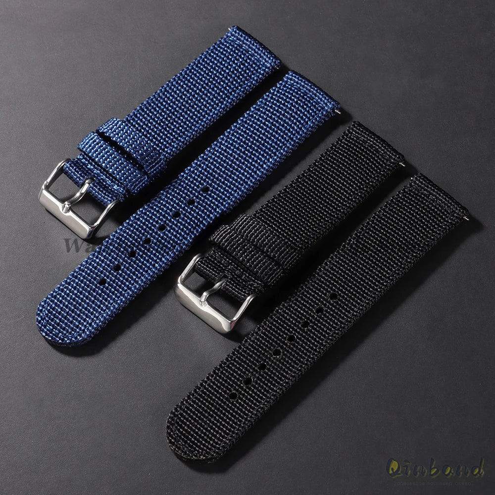 18mm 20mm 22mm 24mm Nylon Canvas Watchband Strap Woven Soft Belt for Omega Bracelet for Men Women Sport Quick Release Wrist Band