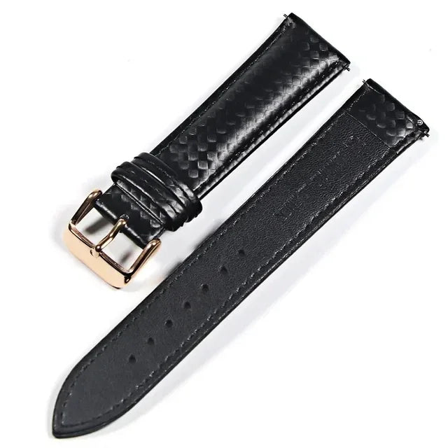 Genuine leather bracelet Carbonfiber grain Watchband 18mm 20mm Red Orange stitching watch band 20mm 22mm watch strap