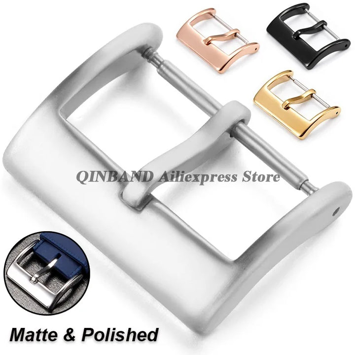 304L Stainless Steel Pin Watch Buckle 16–20mm (Matte/Polished,