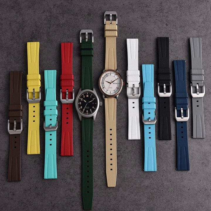 JUELONG Premium Busluo Fkm Rubber Watch Strap 20mm 22mm Watch Bands Fluororubber Straps For Traditional Diving Watch Accessories