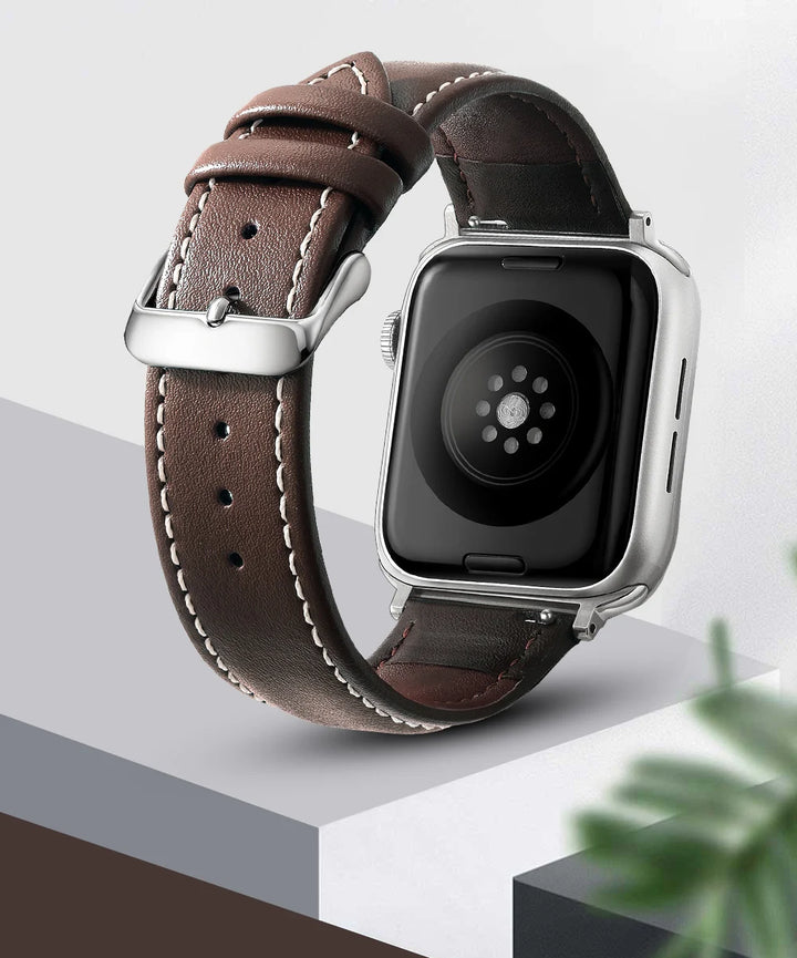 Genuine Leather Apple Watch Band 40–49mm for iWatch Series 3–8 & Ultra