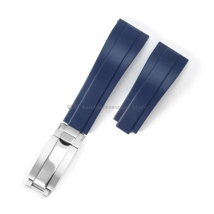 Rubber Silicone Watch Strap for Rolex Oysterflex – 20mm, Folding Buckle