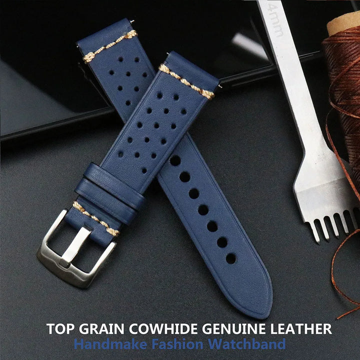 Fashion Quick Release Top Grain Leather Watch Band 20mm 22mm