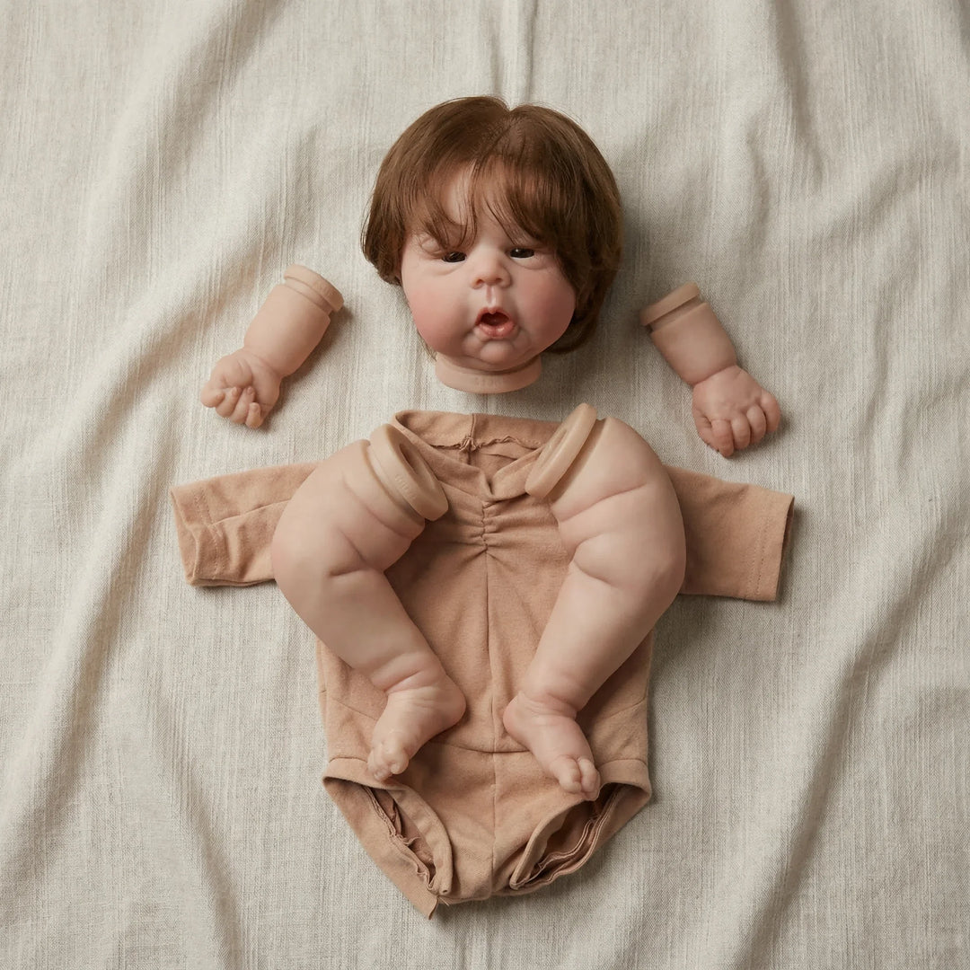 NPK 22inch Gounchi Reborn Doll Kits Complete with Hand Rooted Hair And Cloth Body