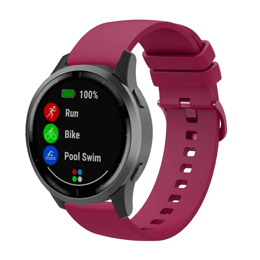 Silicone Watch Strap – 18/20/22mm for Garmin Vivoactive & Huawei GT Series