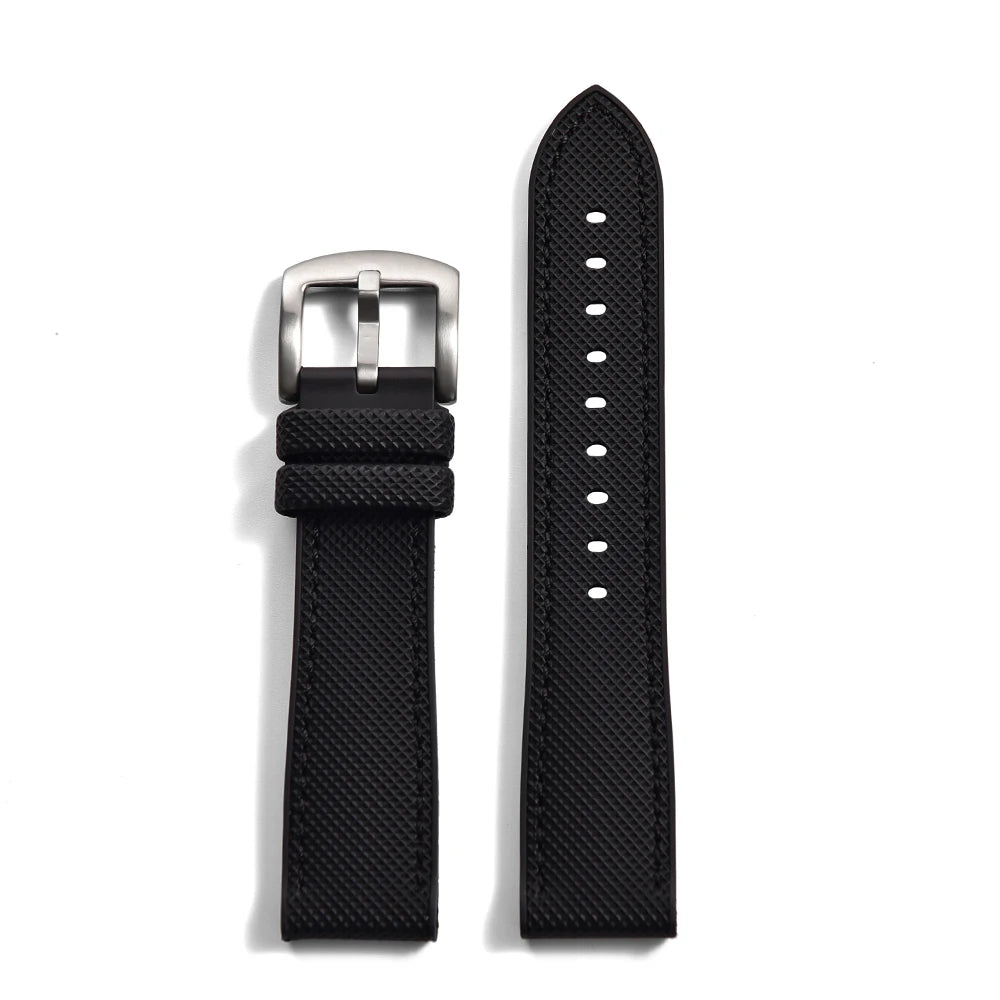 Premium Grade Hybrid FKM Nylon Watch Strap 18mm 20mm 22mm 24mm Fluoro Rubber Watchbands For Each Brand Diving Watches