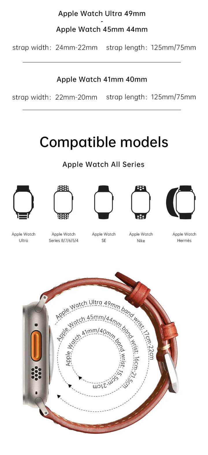 Apple Watch Luxury Cow Leather Strap For Ultra 2 49mm Band Series 9 8 7 6 5 SE 45mm 44mm 41mm 40mm Handmade Watchbands