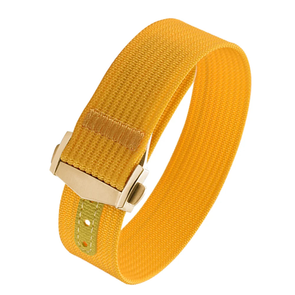 JUELONG Canvas Sailcloth Watch Strap 18mm 20mm 22mm Rubber Hole Sport Waterproof Folding Buckle Watchband For Omega Swatch Moon