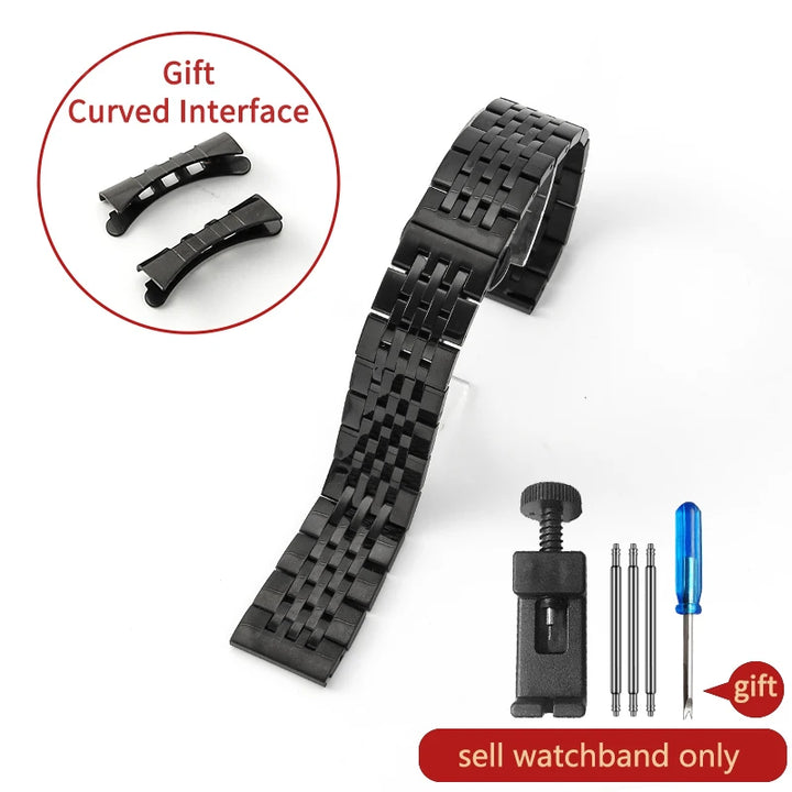 Stainless Steel Watch Strap for Tissot – 14–20mm, Silver & Rose Gold