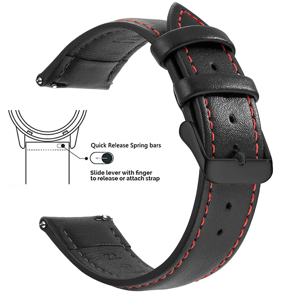 Samco Genuine Leather Watch Band 18–22mm (Quick Release)