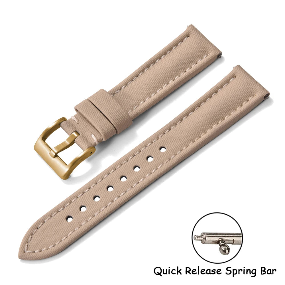 Universal Sailcloth Watch Band 18mm 20mm22mm Sailcloth Leather Strap Qucik Release Bracelet Accessories for Omega for Seiko Belt