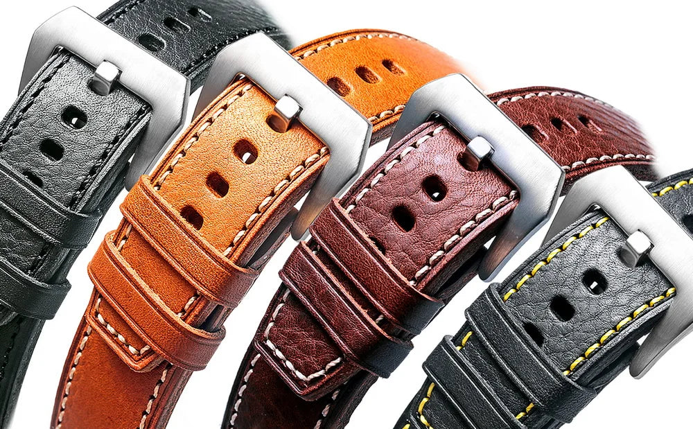 HEMSUT Genuine Leather Watch Band for Panerai (20-26mm)