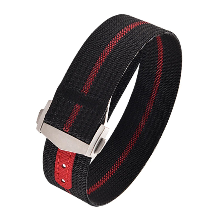 JUELONG Canvas Sailcloth Watch Strap 18mm 20mm 22mm Rubber Hole Sport Waterproof Folding Buckle Watchband For Omega Swatch Moon