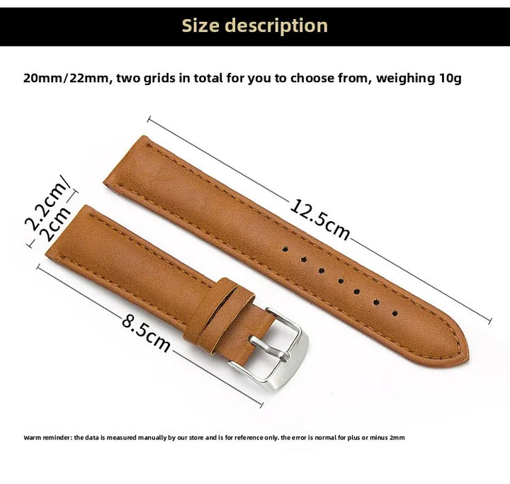 Brown PU Leather Watch Strap 20/22mm (Unisex)