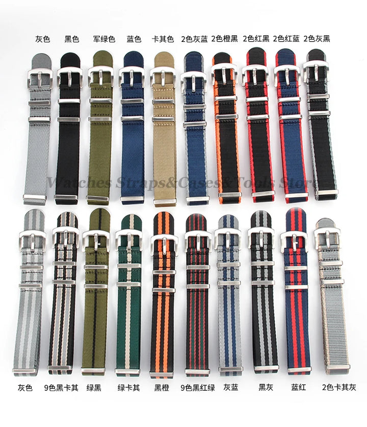 18mm 20mm 22mm Soft Nylon Watchband Bracelet Army Military Men Sport Strap for Omega 007 for Seamaster 300 Replacement Wristband