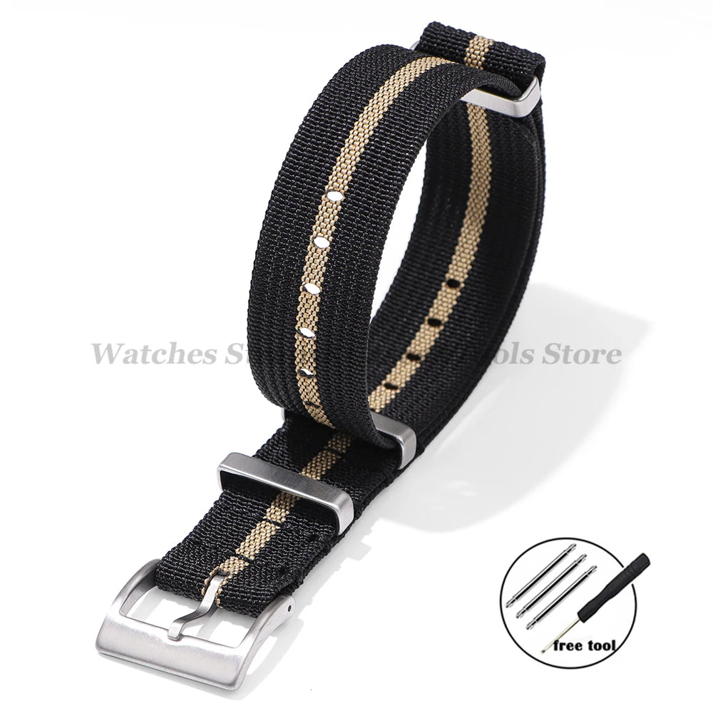 Nylon Ribbed Watch Band 18mm 20mm 22mm for Xiaomi Redmi Watch 3 Lite/Active for Smartwatch Universal Wristband Watch Accessories