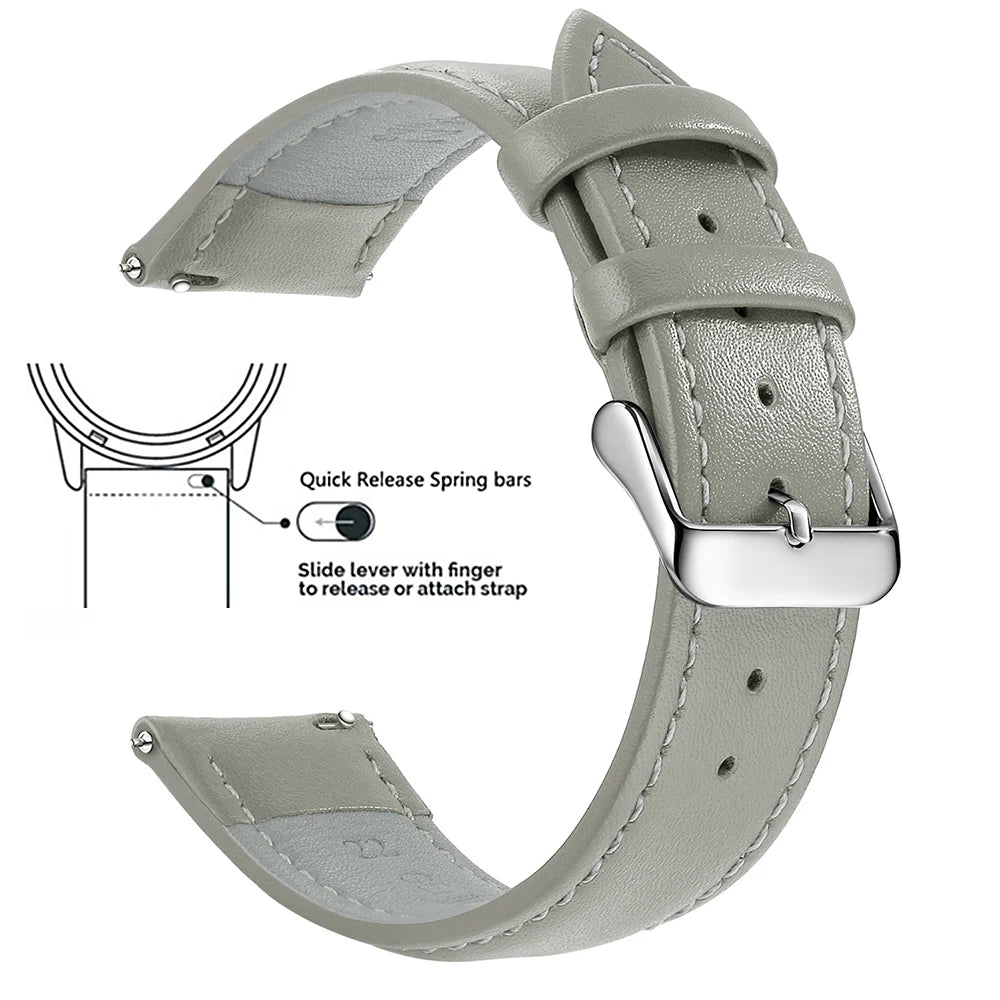 Top Grain Leather Watch Band 12–24mm (Quick Release)