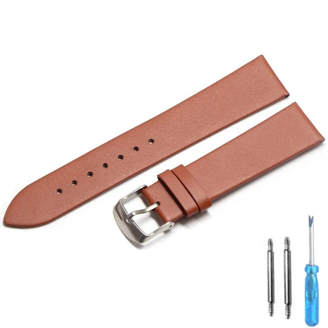 Cowhide Genuine Leather Watch Strap (18-22mm)