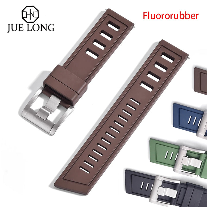 New Design SOFO Fluororubber FKM Watch Strap 20mm 22mm Waterproof Quick Release Watchbands For Each Brand Diving Watches