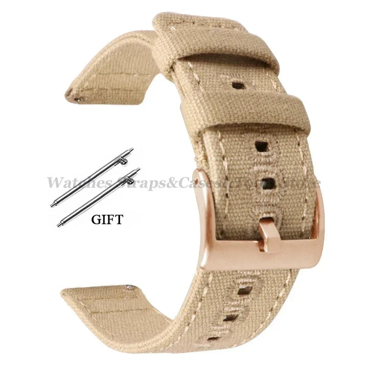 Braided Canvas Watch Strap 18–22mm