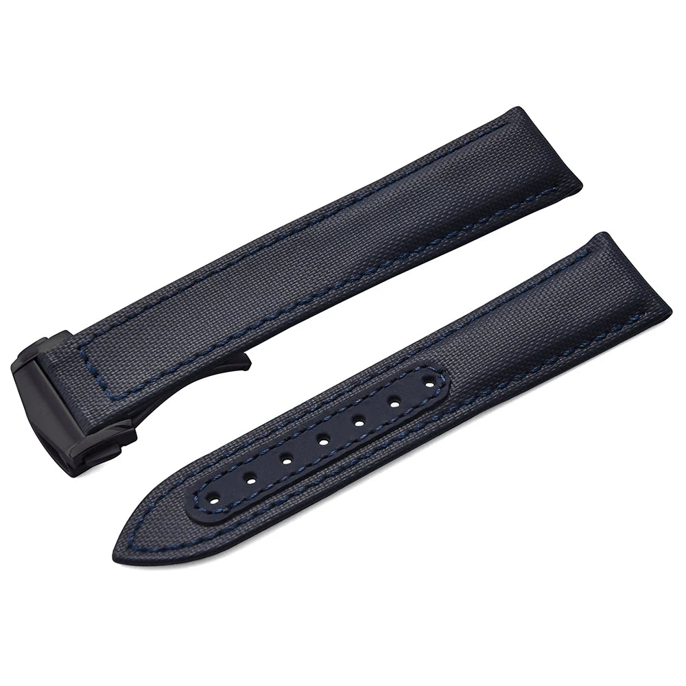 For Omega Strap Leather Sailcloth Watch Strap 20mm22mm Canvas Sailcloth Watch Band for Seiko Business Universal Bracelet for Men