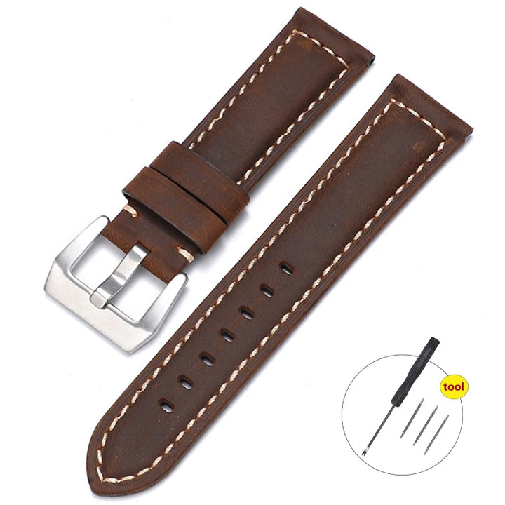 Genuine Leather Watch Strap – 20-26mm Crazy Horse for Panerai PAM111/441/312