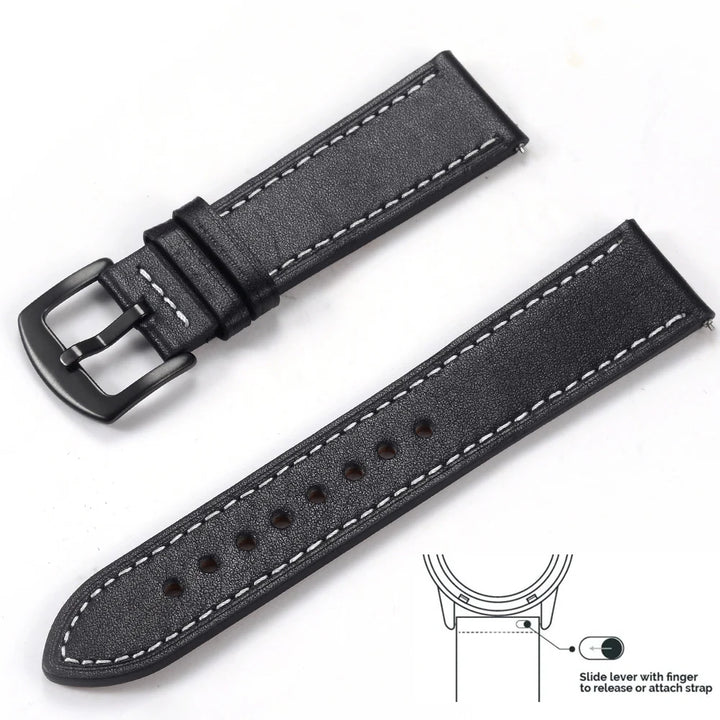 op Grain Genuine Leather Watch Band 20mm 22mm (Quick Release)