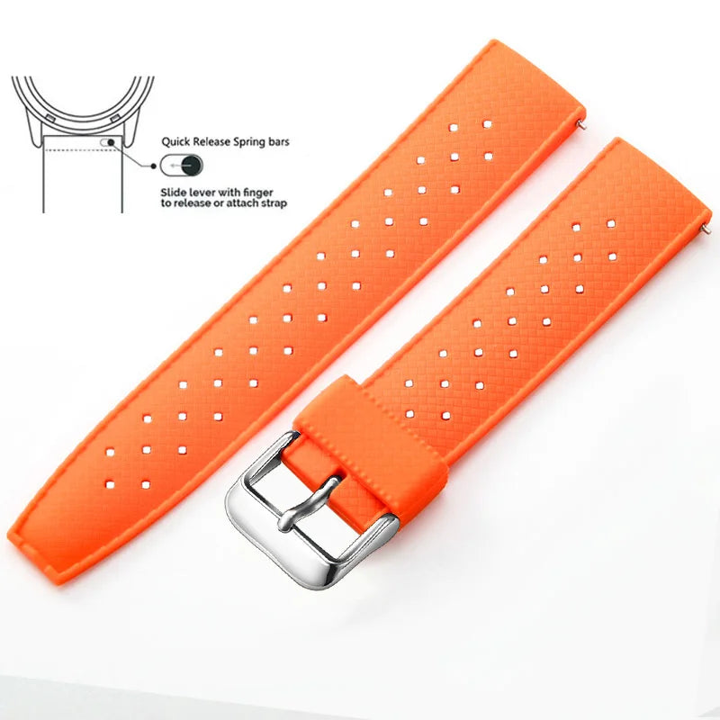 Tropical Silicone Watch Band 18–22mm (Quick Release)