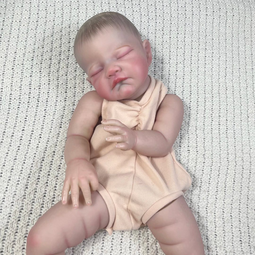 20″ August Painted Reborn Doll Parts – 3D Skin with Visible Veins & Cloth Body (DIY)